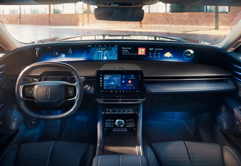 A large panoramic display is shown on the dashboard of a 2024 Lincoln Nautilus® SUV | West Point Lincoln in Houston TX
